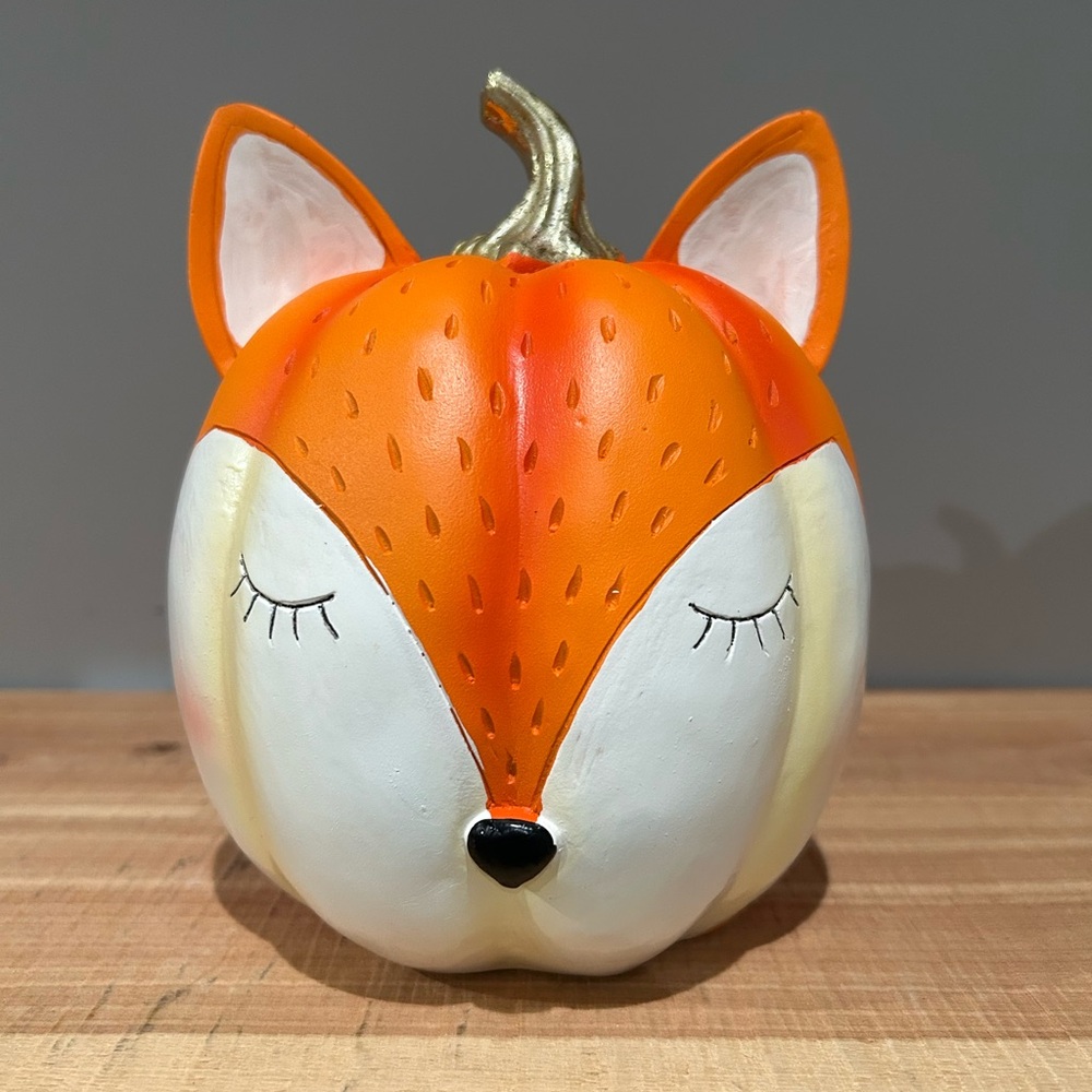 NEW Fox Pumpkin Fall Decor